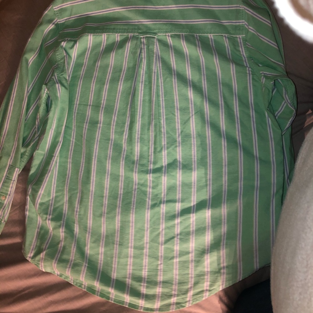Green and white button up - Picture 3 of 3